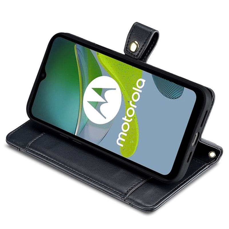 Housse Moto G73 5G Porte-Monnaie avec Bandoulière et Lanière