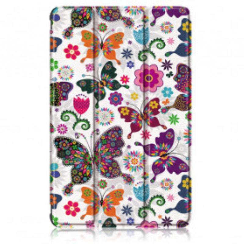 Smart Case Huawei MatePad New Renforcée Papillons et Fleurs Rétros