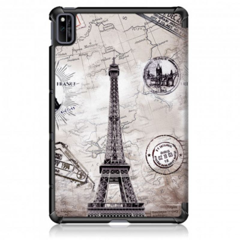 Smart Case Huawei MatePad New Renforcée Tour Eiffel Rétro