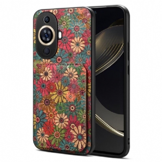 Coque Huawei Nova 11 Pro Porte-Cartes Motif Floral