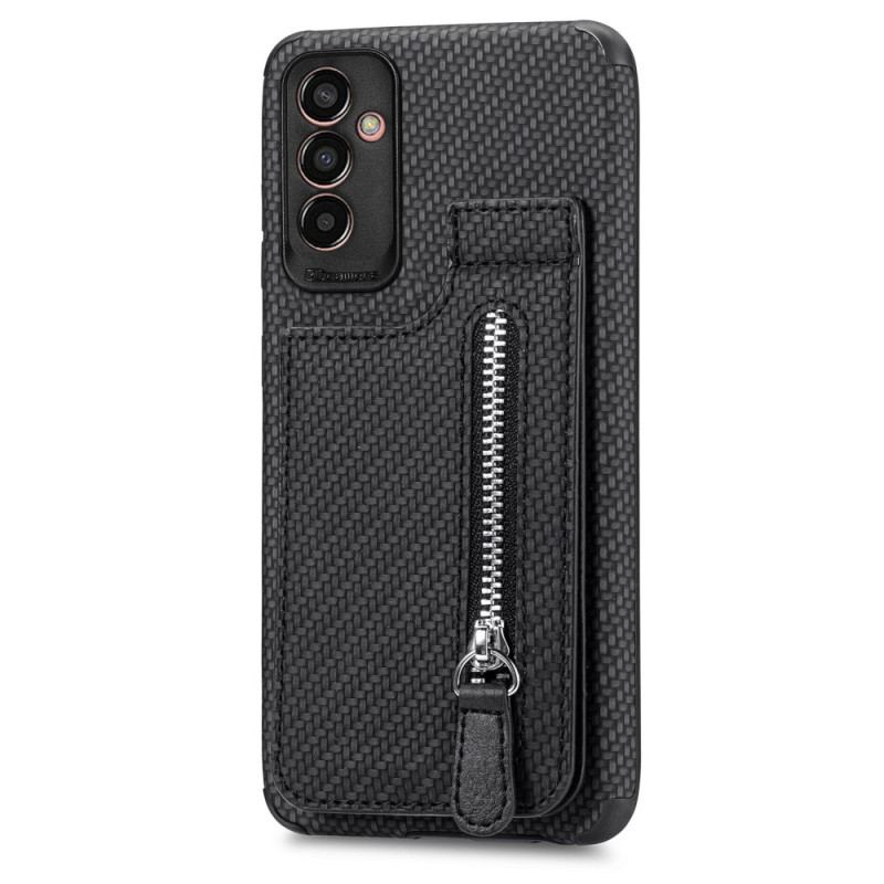 Coque Samsung Galaxy M13 Fibre Carbone Porte-Cartes Support