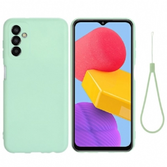 Coque Samsung Galaxy M13 Silicone Liquide avec Lanière