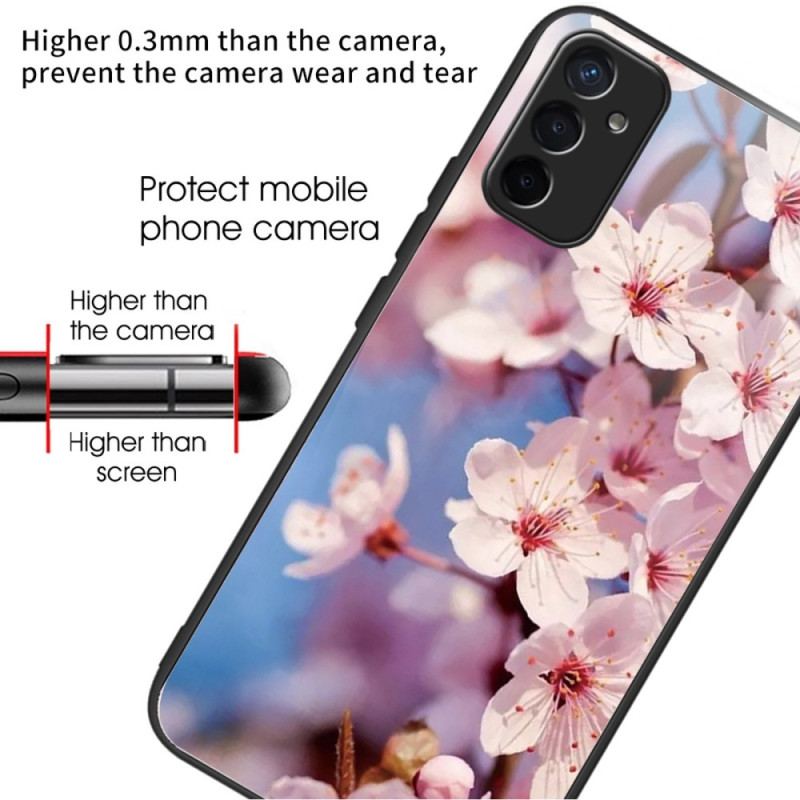 Coque Samsung Galaxy M13 Verre Trempé Fleurs