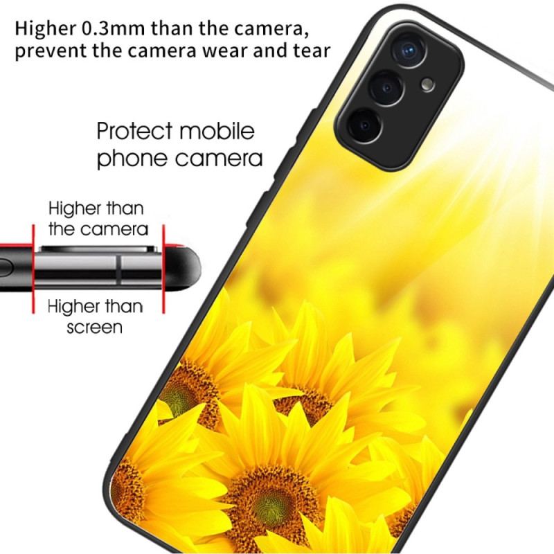 Coque Samsung Galaxy M13 Verre Trempé Tournesols