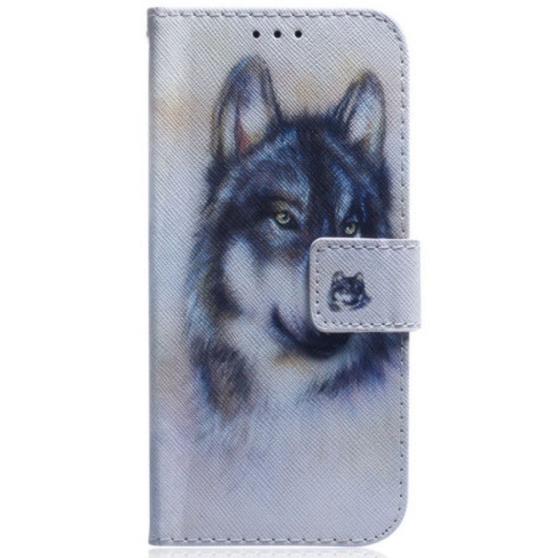 Housse Samsung Galaxy M13 Chien Aquarelle à Lanière