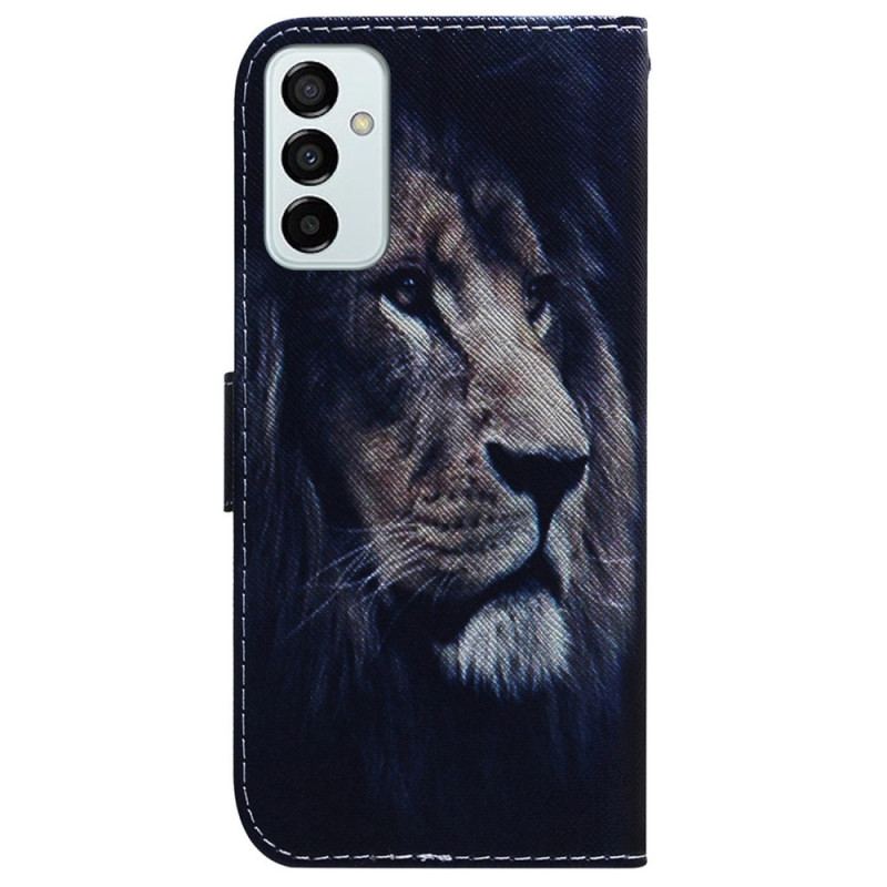 Housse Samsung Galaxy M13 Lion à Lanière