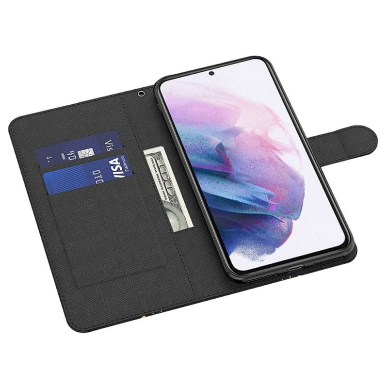 Housse Samsung Galaxy M13 Panda et Bambou avec Lanière