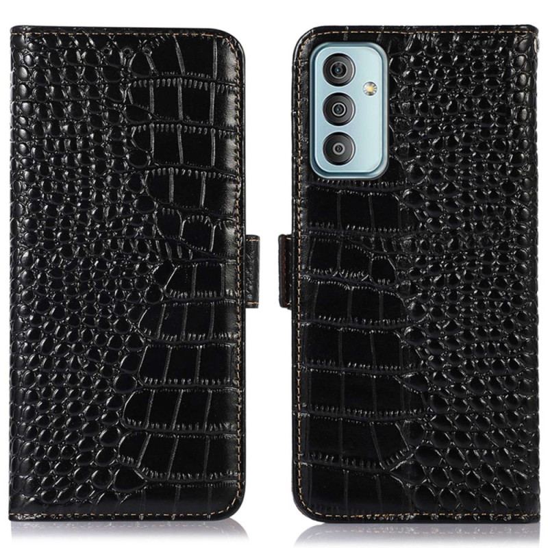 Housse Samsung Galaxy M13 Style Crocodile RFID