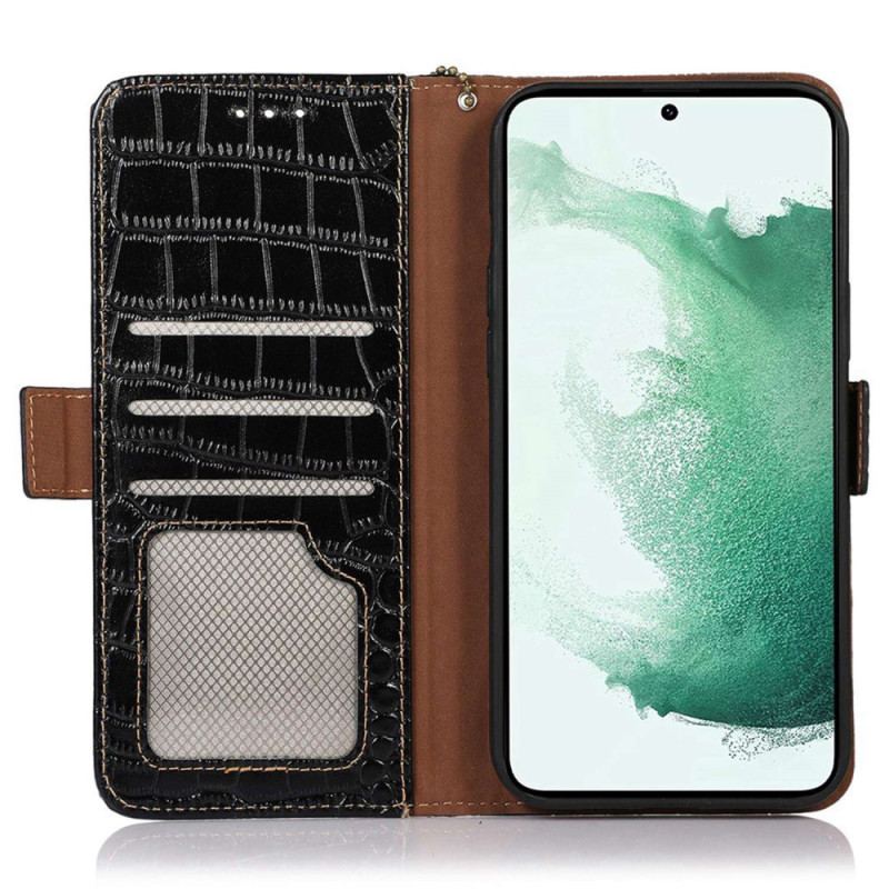 Housse Samsung Galaxy M13 Style Crocodile RFID