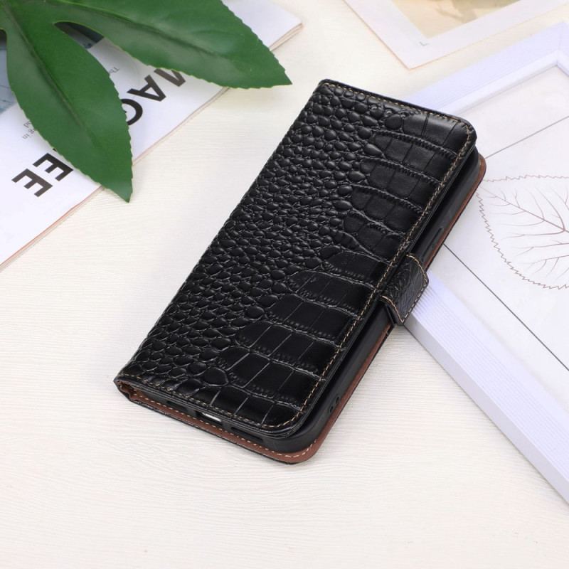 Housse Samsung Galaxy M13 Style Crocodile RFID