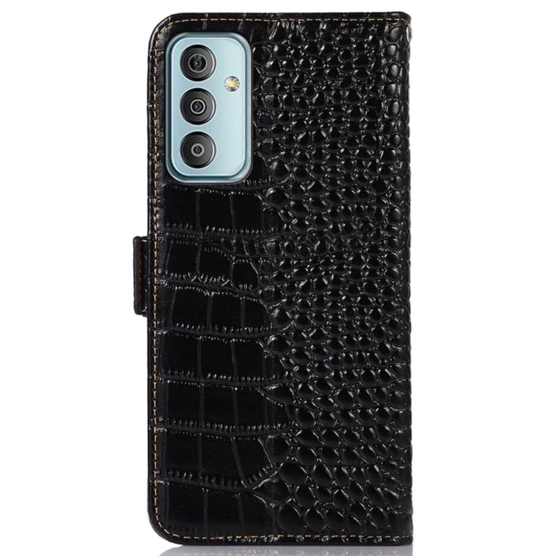 Housse Samsung Galaxy M13 Style Crocodile RFID