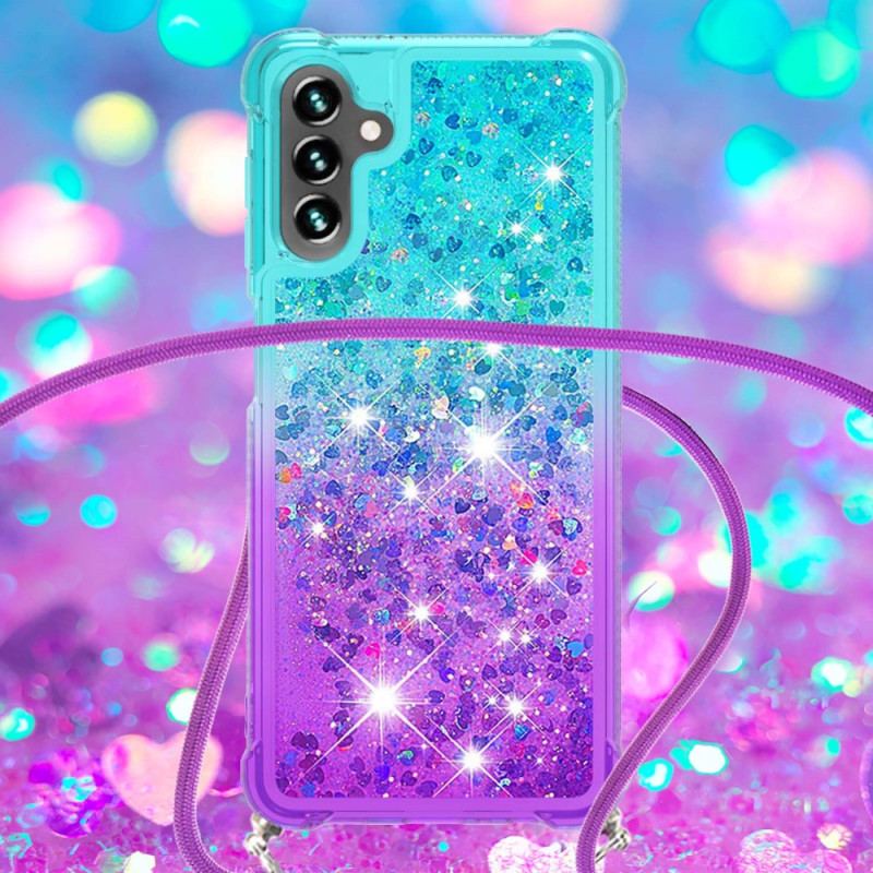 Coque Samsung Galaxy A54 5G à Cordon Silicone Paillettes