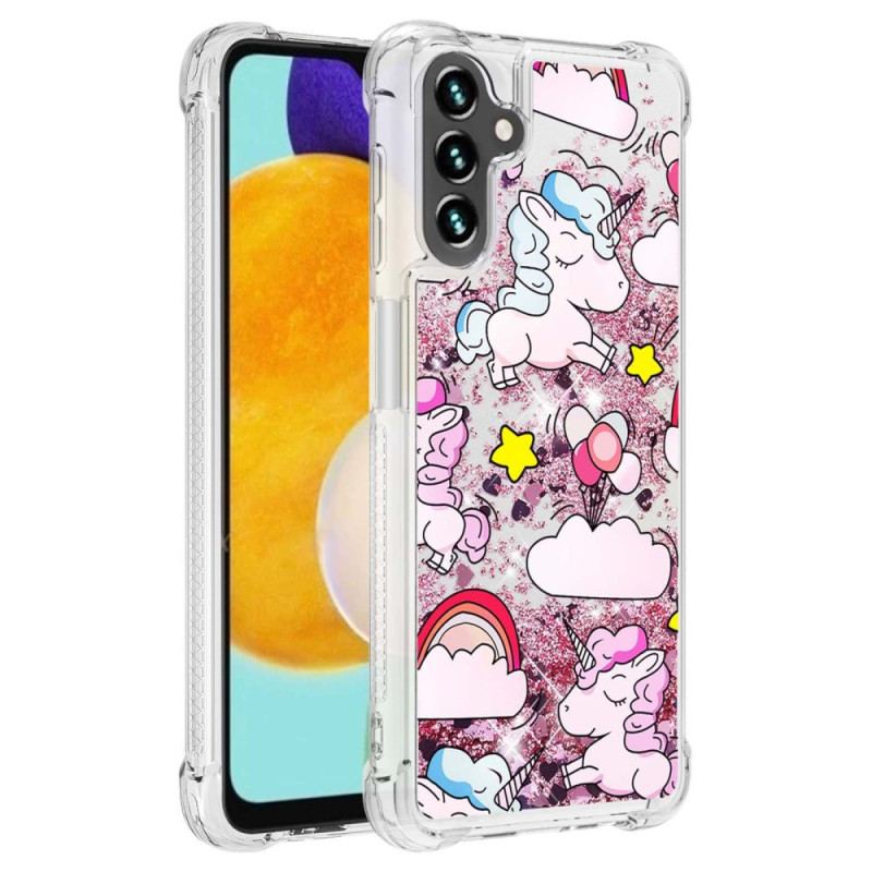 Coque Samsung Galaxy A54 5G Licornes à Paillettes