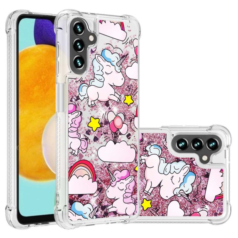 Coque Samsung Galaxy A54 5G Licornes à Paillettes