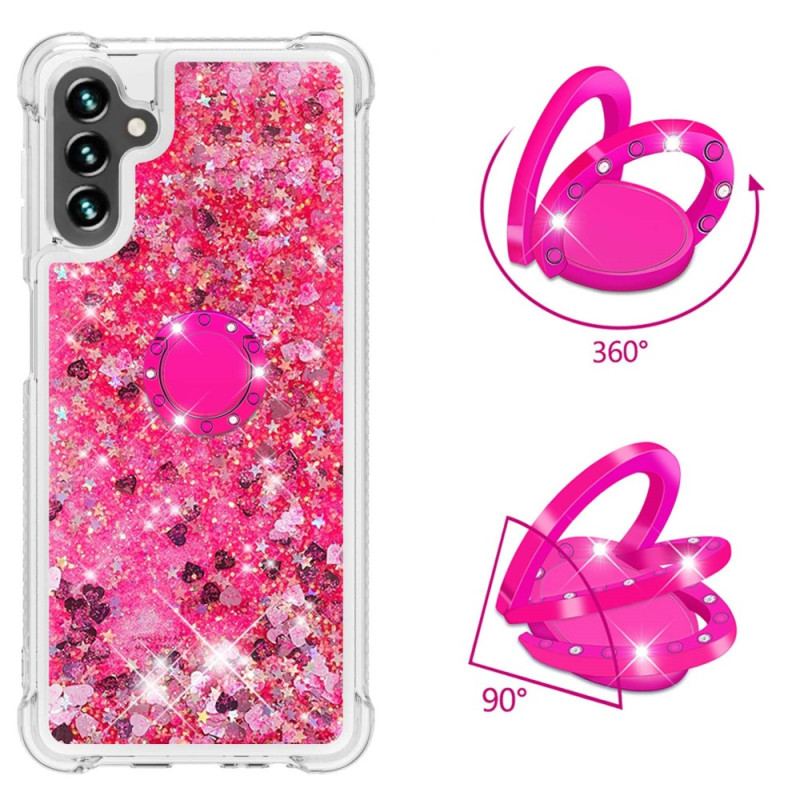 Coque Samsung Galaxy A54 5G Paillettes avec Anneau-Support