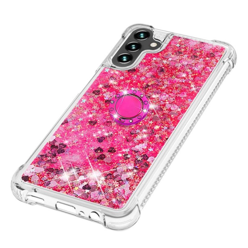 Coque Samsung Galaxy A54 5G Paillettes avec Anneau-Support