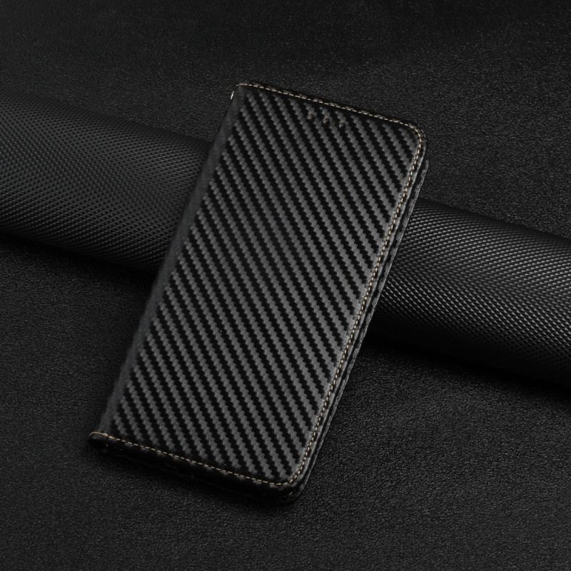 Flip Cover Samsung Galaxy A54 5G Style Fibre Carbone à Lanière