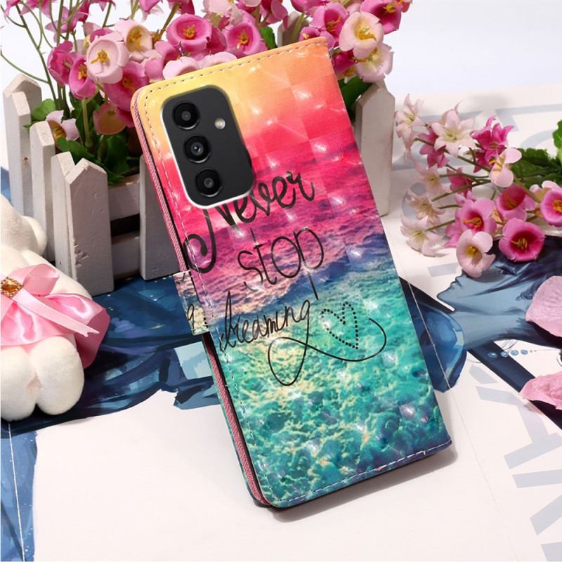 Housse Samsung Galaxy A54 5G Never Stop Dreaming à Lanière