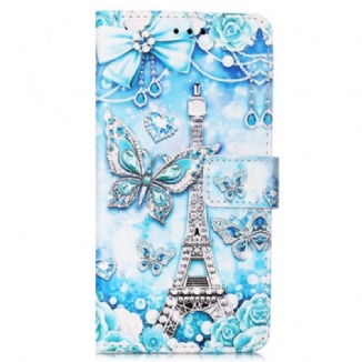 Housse Samsung Galaxy A54 5G Tour Eiffel Papillons