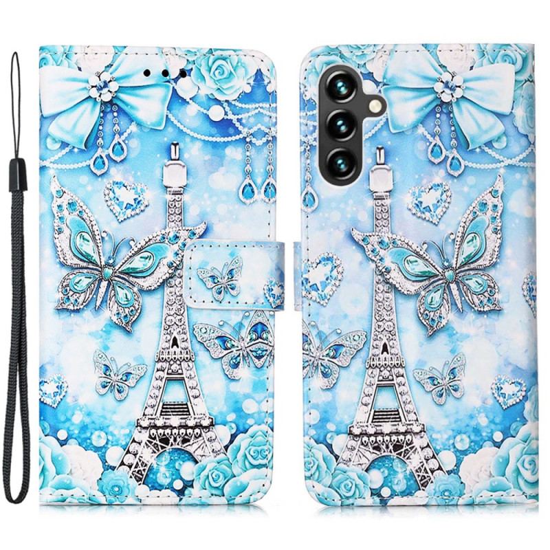 Housse Samsung Galaxy A54 5G Tour Eiffel Papillons