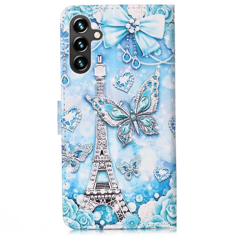 Housse Samsung Galaxy A54 5G Tour Eiffel Papillons