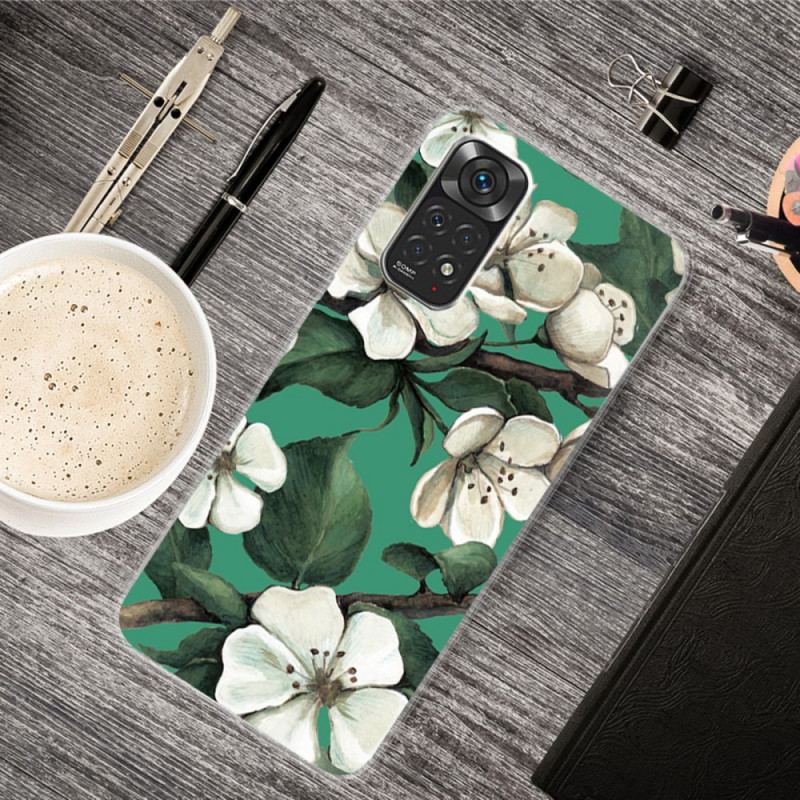 Coque Xiaomi Redmi Note 11 / 11s Fleurs Blanches Peintes