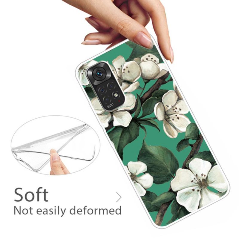 Coque Xiaomi Redmi Note 11 / 11s Fleurs Blanches Peintes