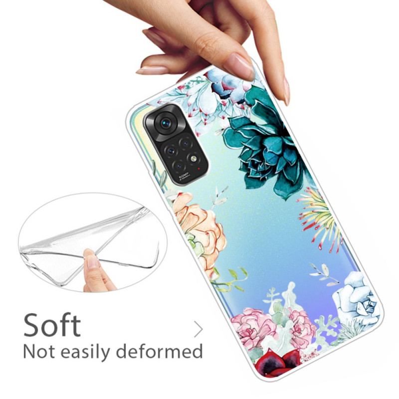 Coque Xiaomi Redmi Note 11 / 11s Transparente Fleurs Aquarelle