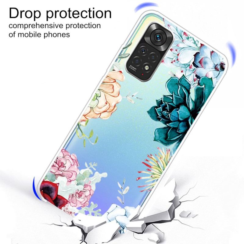 Coque Xiaomi Redmi Note 11 / 11s Transparente Fleurs Aquarelle