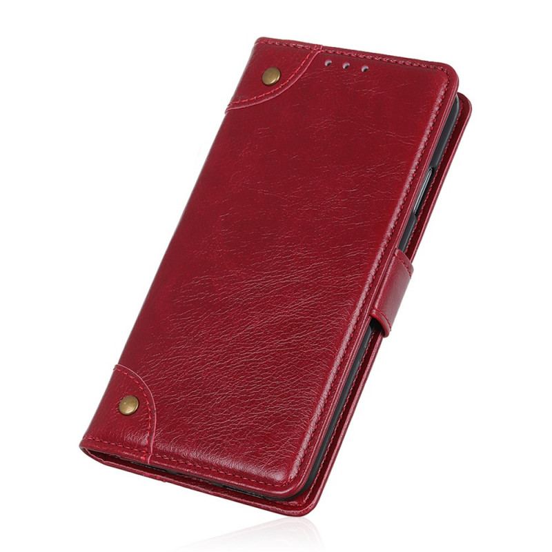 Housse Xiaomi Redmi Note 11 / 11s Style Cuir Nappa Rivets Vintage