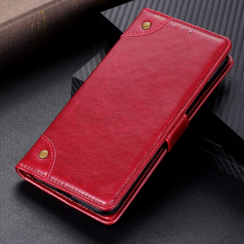 Housse Xiaomi Redmi Note 11 / 11s Style Cuir Nappa Rivets Vintage