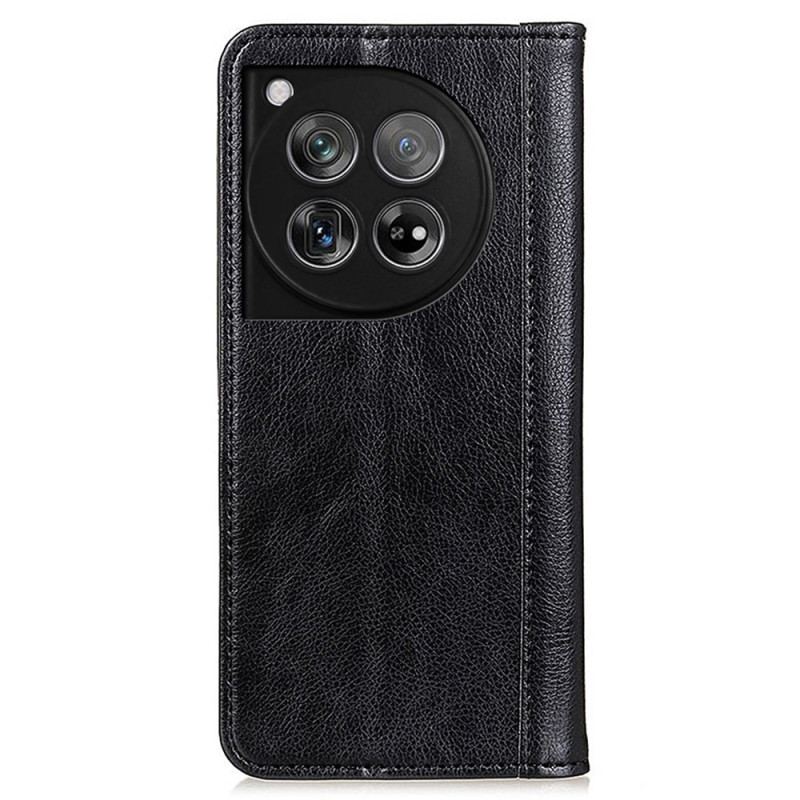 Flip Cover OnePlus 12 5G Cuir Litchi Fendu