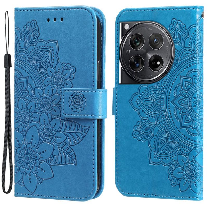 Housse OnePlus 12 5G Fleur Motif Floral à Lanière