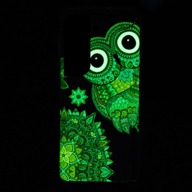 Coque Samsung Galaxy S22 Plus 5G Hibou Mandala Fluorescente