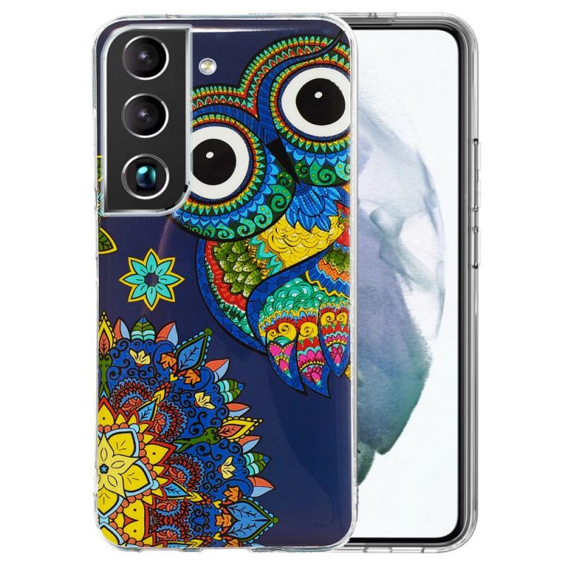 Coque Samsung Galaxy S22 Plus 5G Hibou Mandala Fluorescente