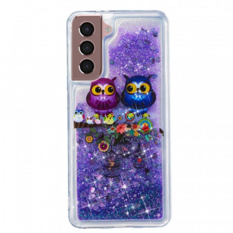 Coque Samsung Galaxy S22 Plus 5G Hiboux Paillettes