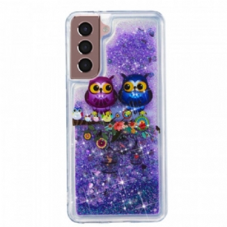 Coque Samsung Galaxy S22 Plus 5G Hiboux Paillettes