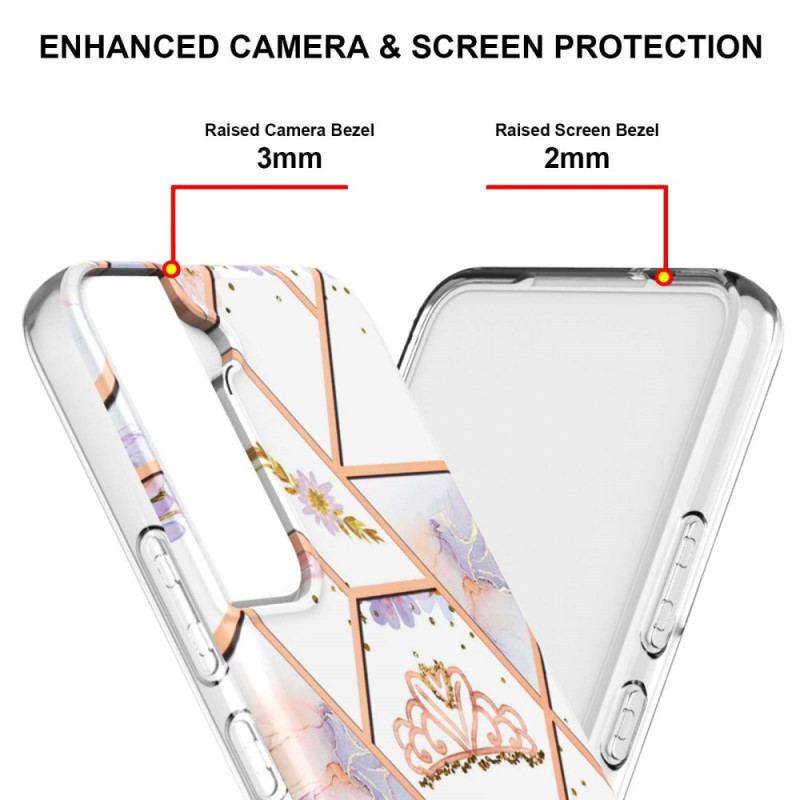 Coque Samsung Galaxy S22 Plus 5G Marbrée Couronne