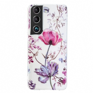 Coque Samsung Galaxy S22 Plus 5G Marbrée Fleurs