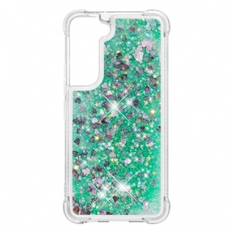 Coque Samsung Galaxy S22 Plus 5G Paillettes avec Cordon