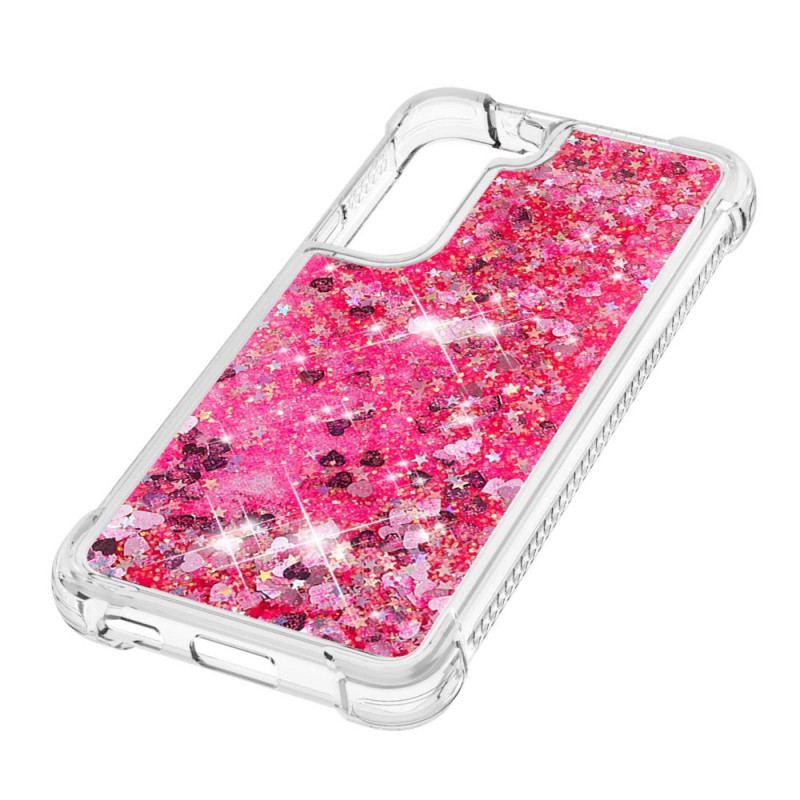 Coque Samsung Galaxy S22 Plus 5G Paillettes avec Cordon