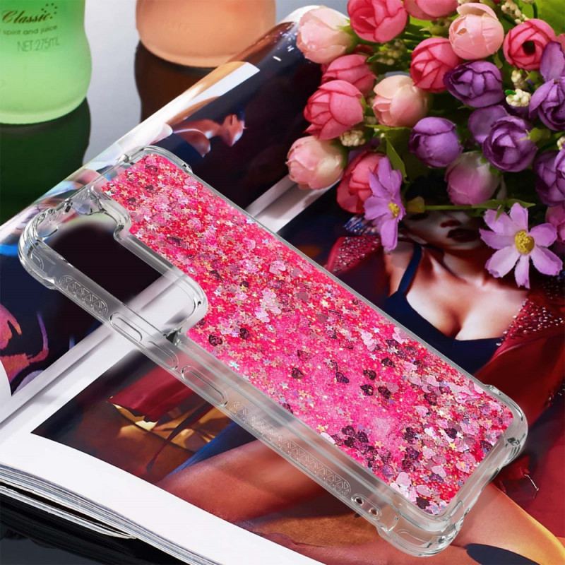 Coque Samsung Galaxy S22 Plus 5G Paillettes avec Cordon