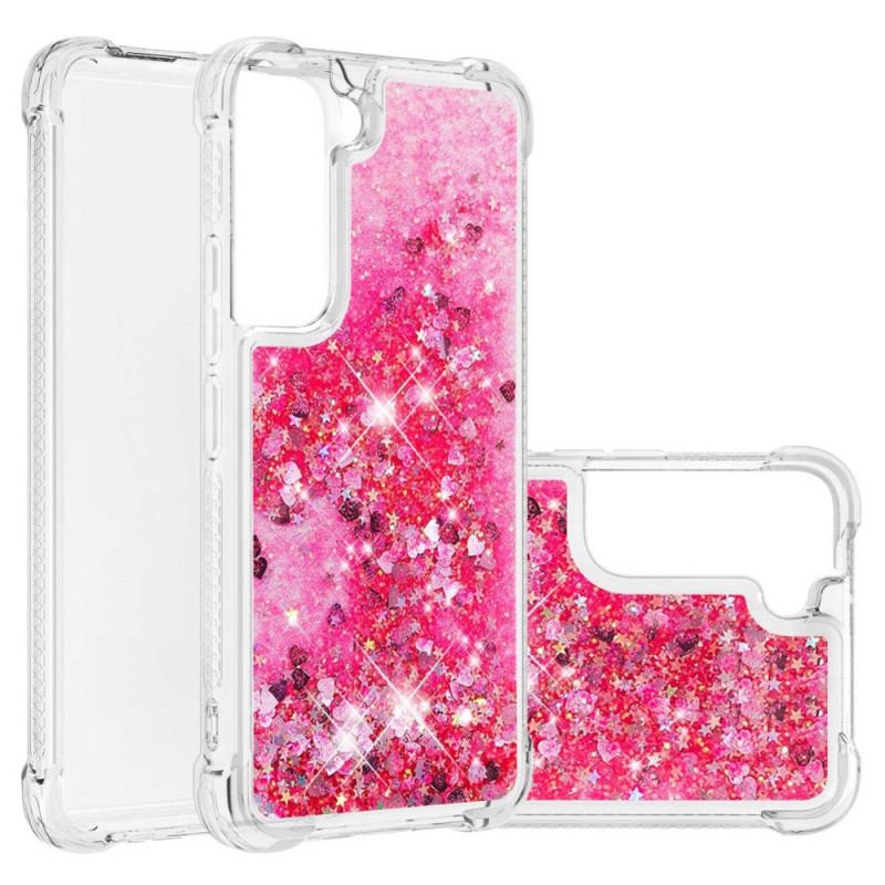 Coque Samsung Galaxy S22 Plus 5G Paillettes avec Cordon