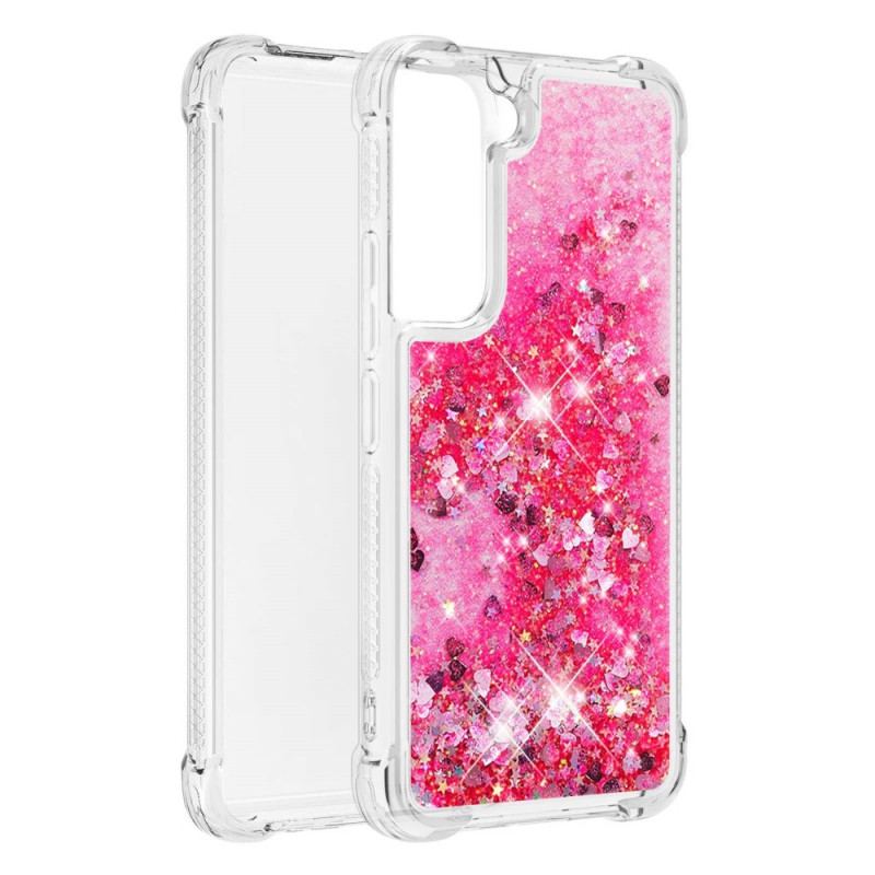 Coque Samsung Galaxy S22 Plus 5G Paillettes avec Cordon