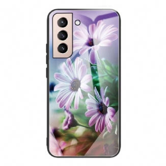 Coque Samsung Galaxy S22 Plus 5G Verre Trempé Fleurs Réalistes