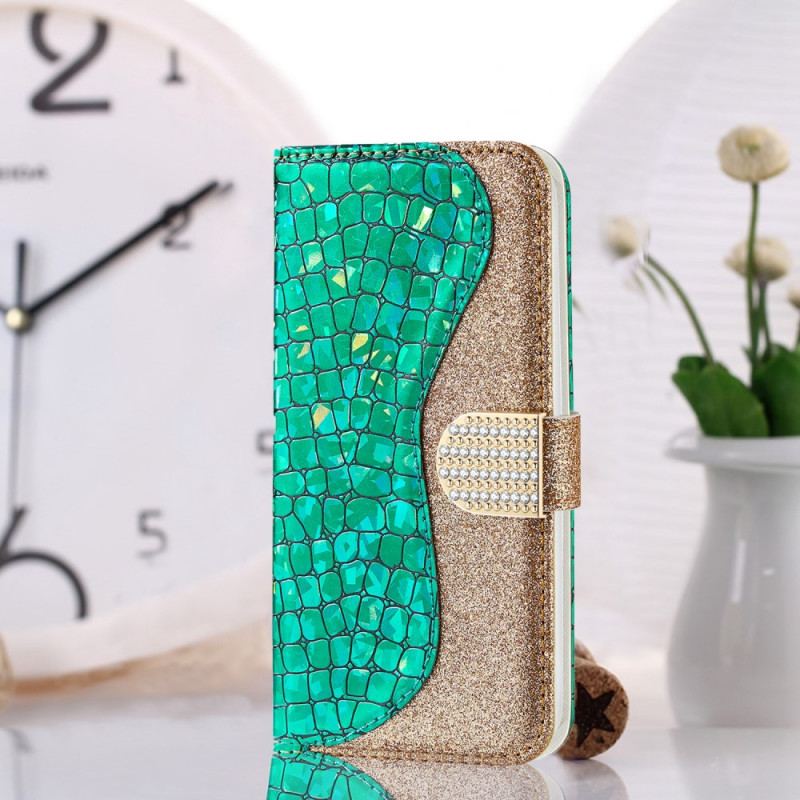 Housse Samsung Galaxy S22 Plus 5G Croco Diamants