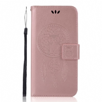 Housse Samsung Galaxy S22 Plus 5G Effet Cuir Attrape Rêves Hibou