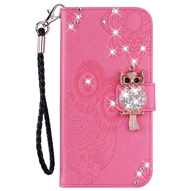 Housse Samsung Galaxy S22 Plus 5G Hibou Mandala et Breloque