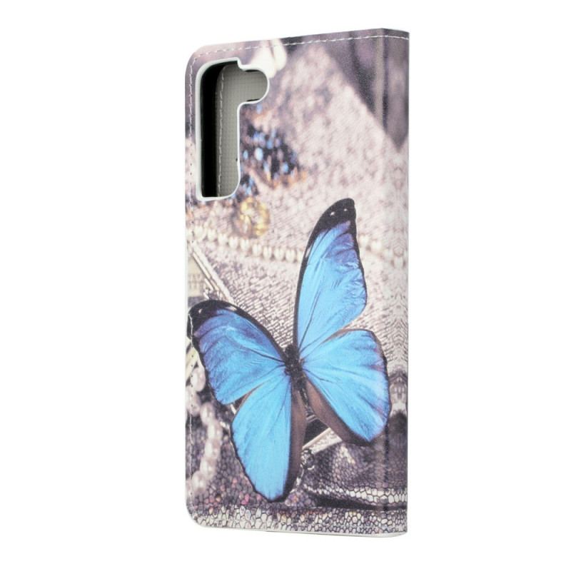 Housse Samsung Galaxy S22 Plus 5G Papillon Prestige Bleu