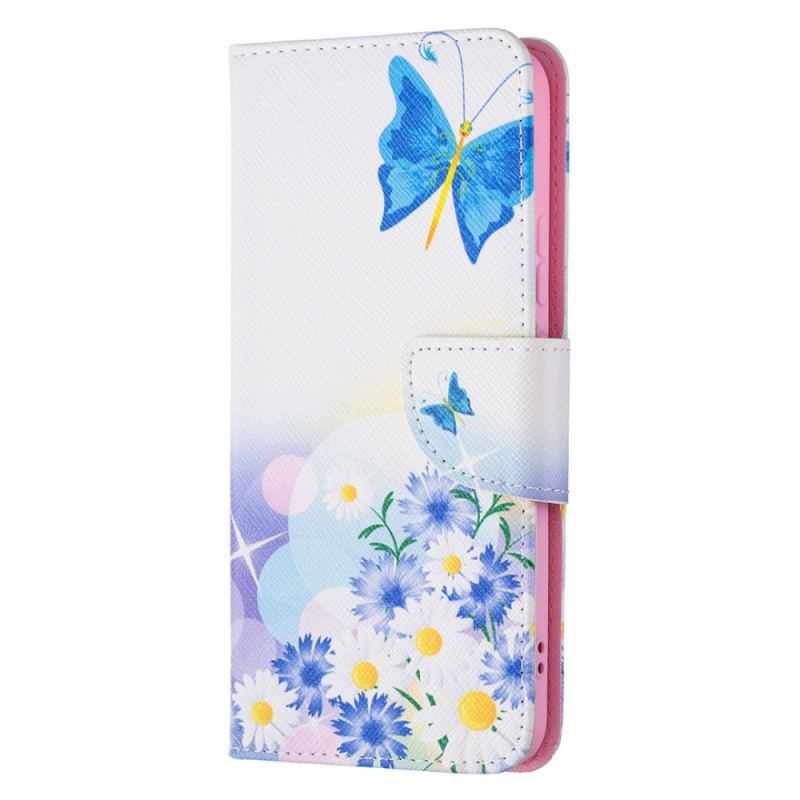 Housse Samsung Galaxy S22 Plus 5G Papillons et Fleurs Peints